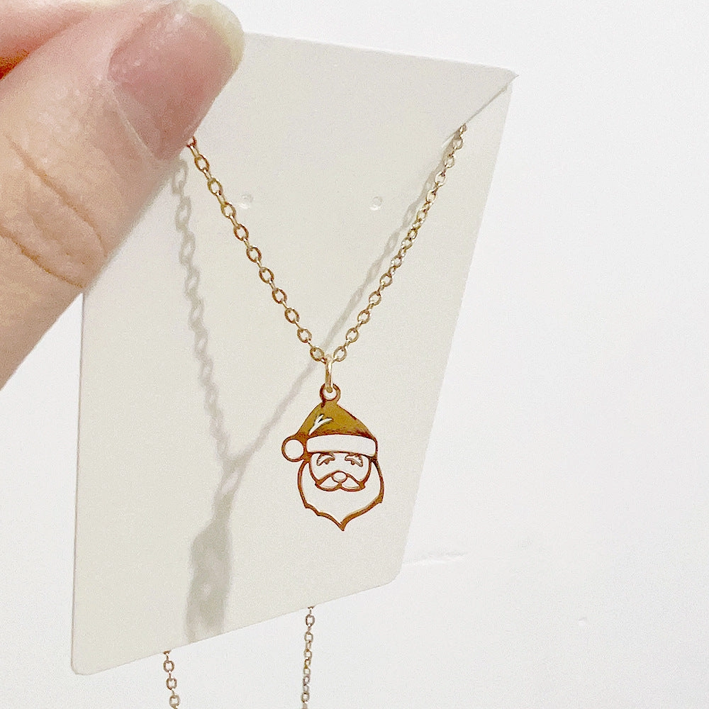 Wholesale Christmas Series Titanium Steel 18K Gold Necklace Clavicle Chain