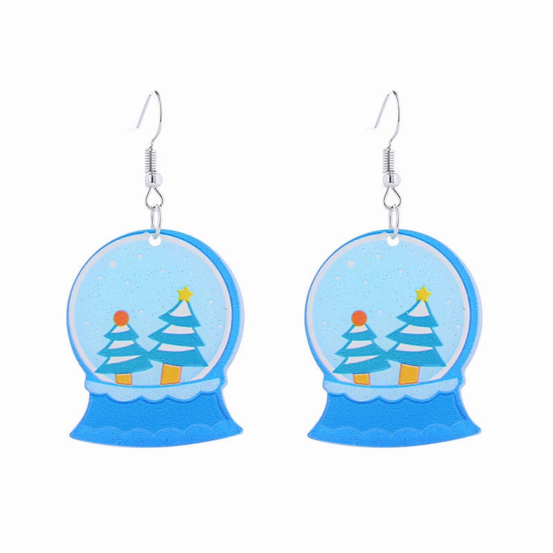 Wholesale Christmas Snowman Boots Christmas Tree Acrylic Earrings