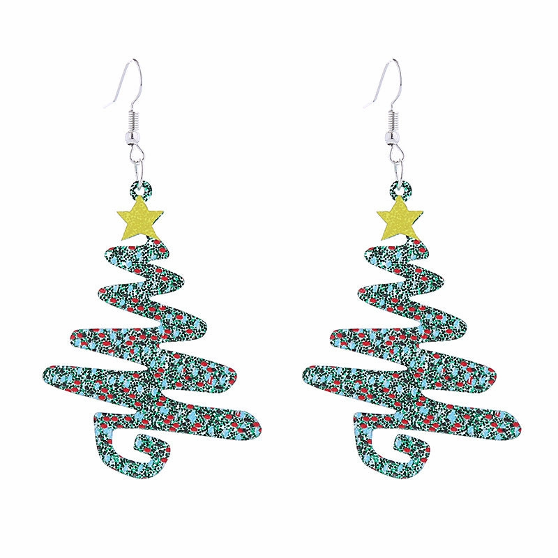 Wholesale Christmas Snowman Boots Christmas Tree Acrylic Earrings