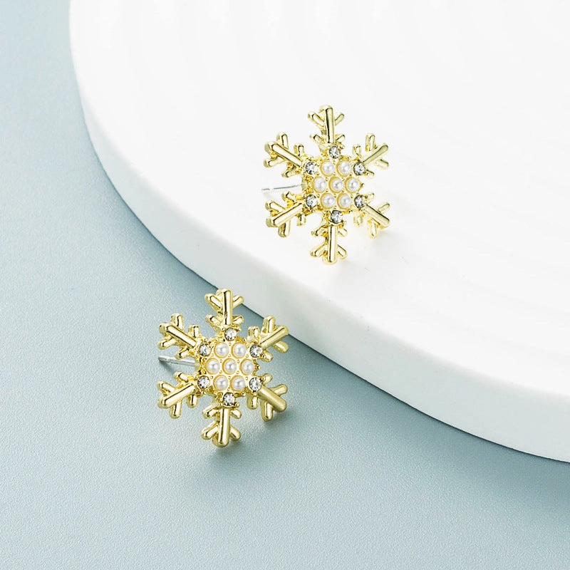 Wholesale Christmas Tree Alabaster Alloy Earrings