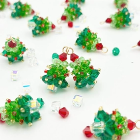 Wholesale Christmas Tree Beaded DIY Woven Earring Pendant