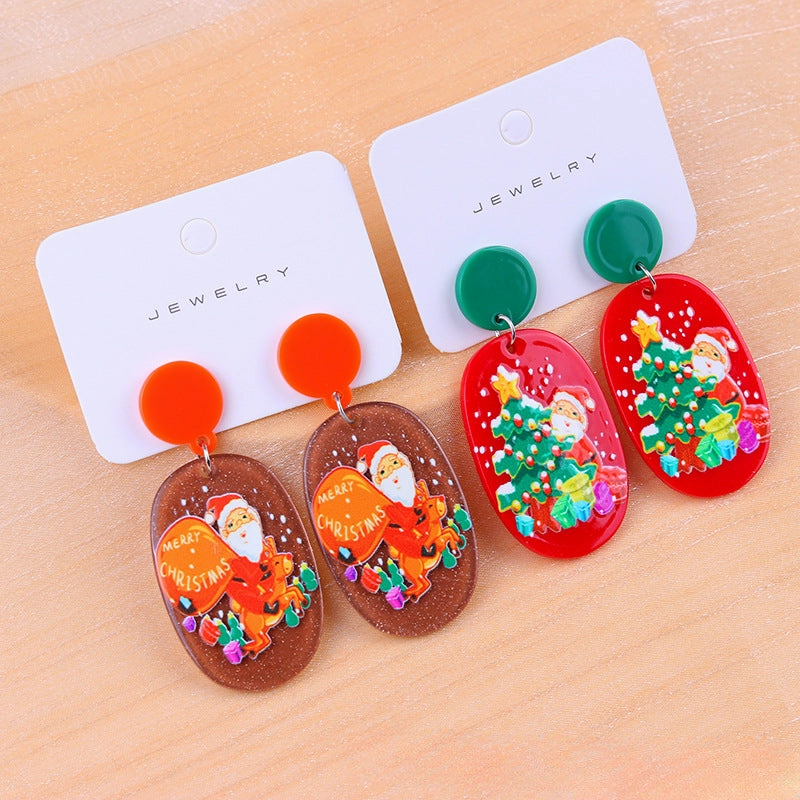 Wholesale Christmas Tree Cartoon Acrylic Earrings