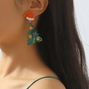 Wholesale Christmas Tree Creative Acrylic Earrings