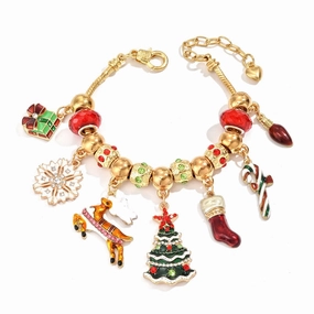Wholesale Christmas Tree Elk Beaded Bracelets