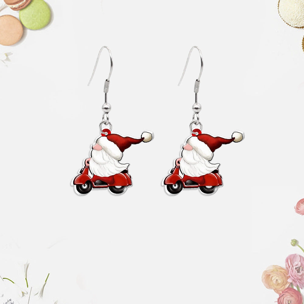 Wholesale Christmas Tree Gnome Acrylic Earrings