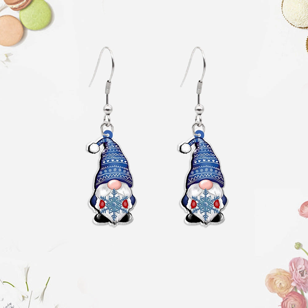 Wholesale Christmas Tree Gnome Acrylic Earrings