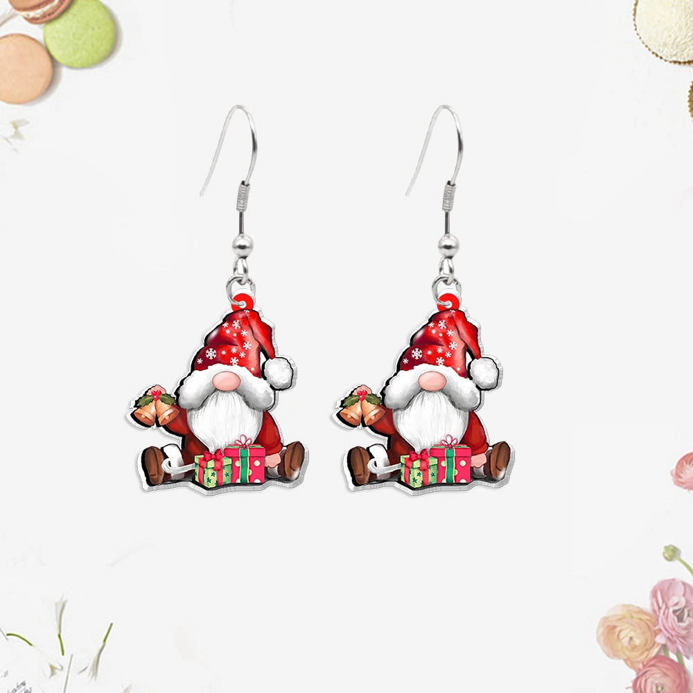 Wholesale Christmas Tree Gnome Acrylic Earrings