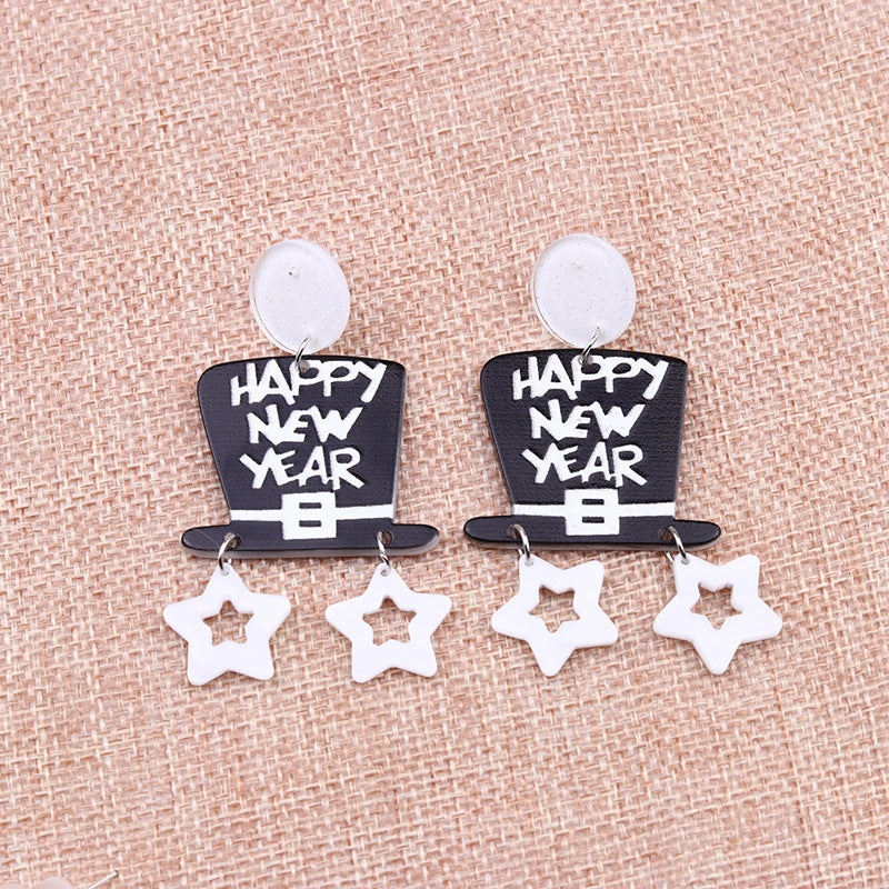 Wholesale Christmas Tree Hats Boots Acrylic Earrings