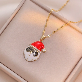 Wholesale Christmas Zircon Design Clavicle Necklace