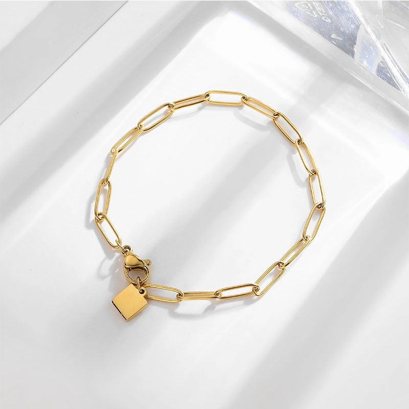 Wholesale Chunky Chain Small Square Bracelet