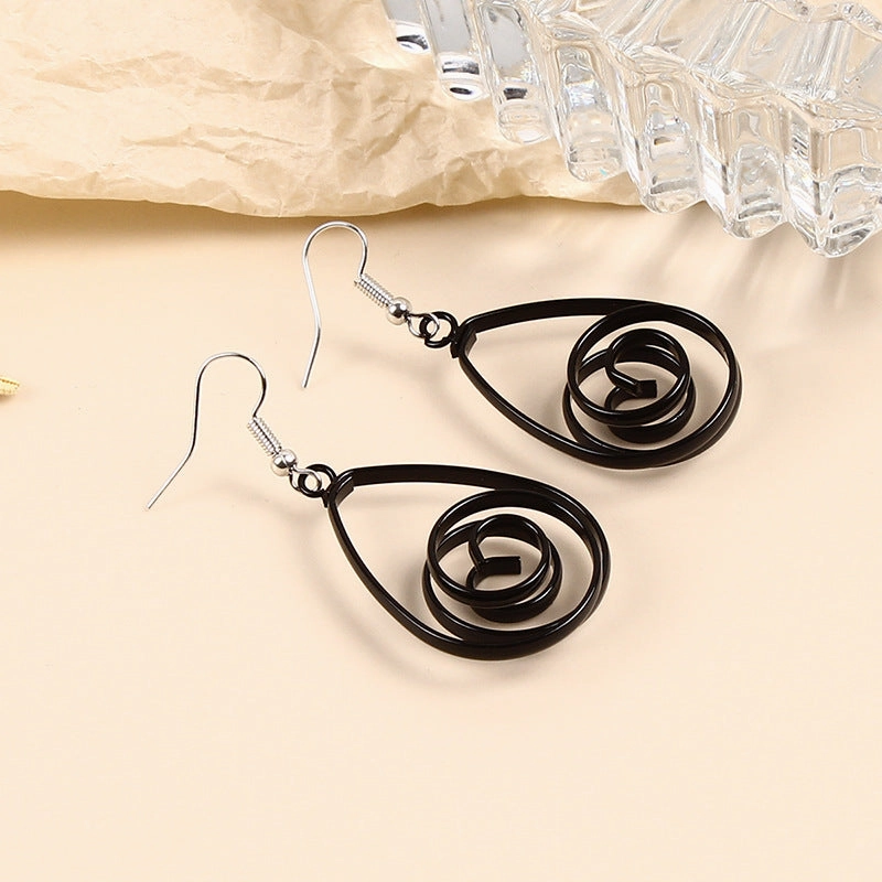 Wholesale Circle Versatile Women's Personality Exaggerated Long Drop Earrings