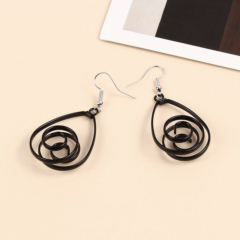 Wholesale Circle Versatile Women's Personality Exaggerated Long Drop Earrings