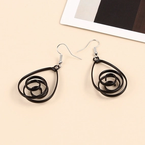Wholesale Circle Versatile Women's Personality Exaggerated Long Drop Earrings