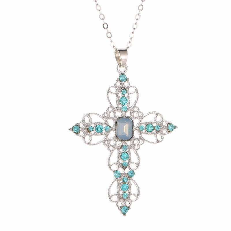 Wholesale Classic Cross Pendant Bohemian Hollow Collarbone Chain Jewelry Accessories
