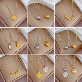 Wholesale Clavicle Titanium Steel Necklaces