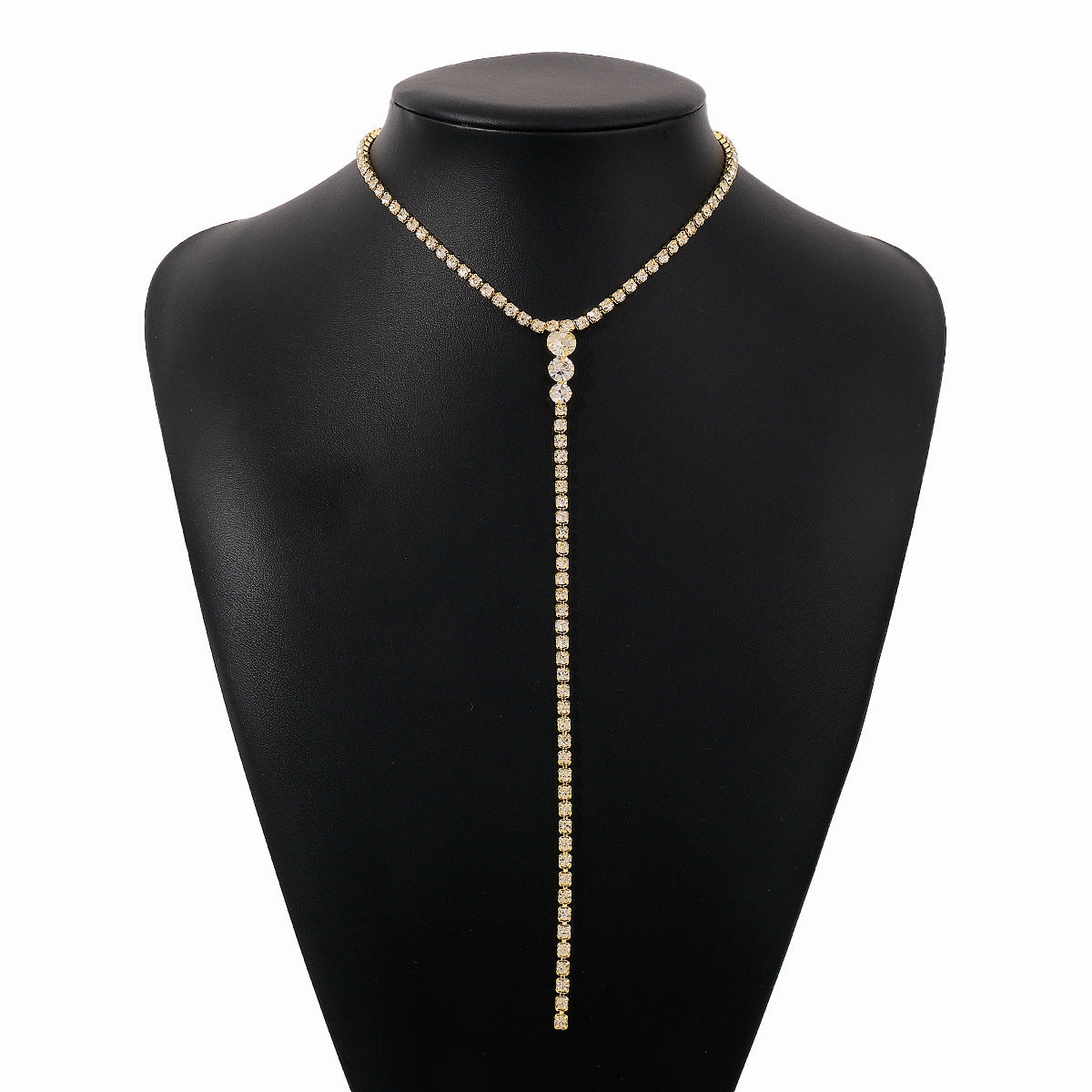 Wholesale Claw Chain Full Diamond Y-shaped Vintage Necklace