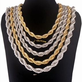 Wholesale Coarse Fried Dough Twists Fashion Stainless Steel Necklace