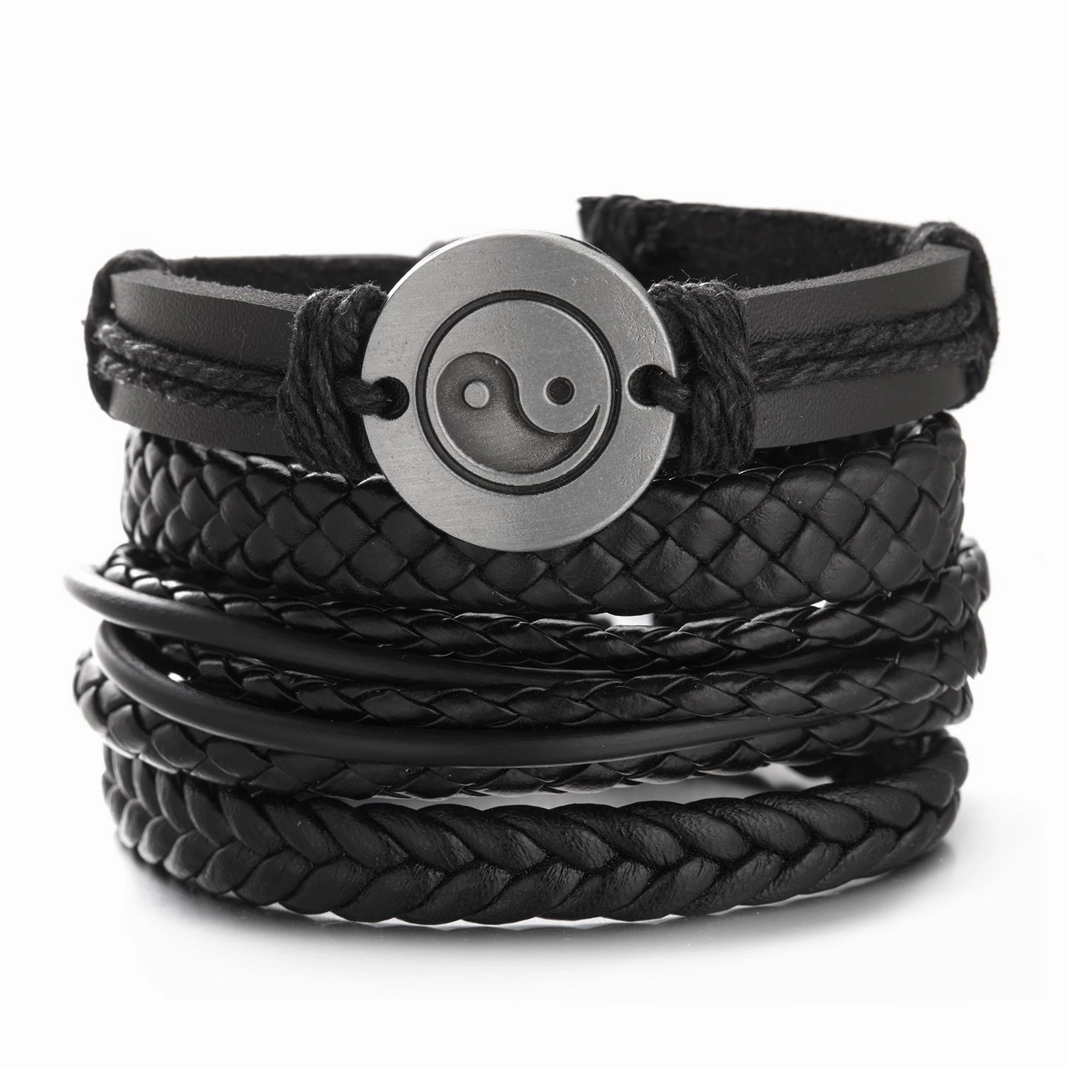 Wholesale Coconut Shell Wood Beads Braided Bracelet Leather Bracelet