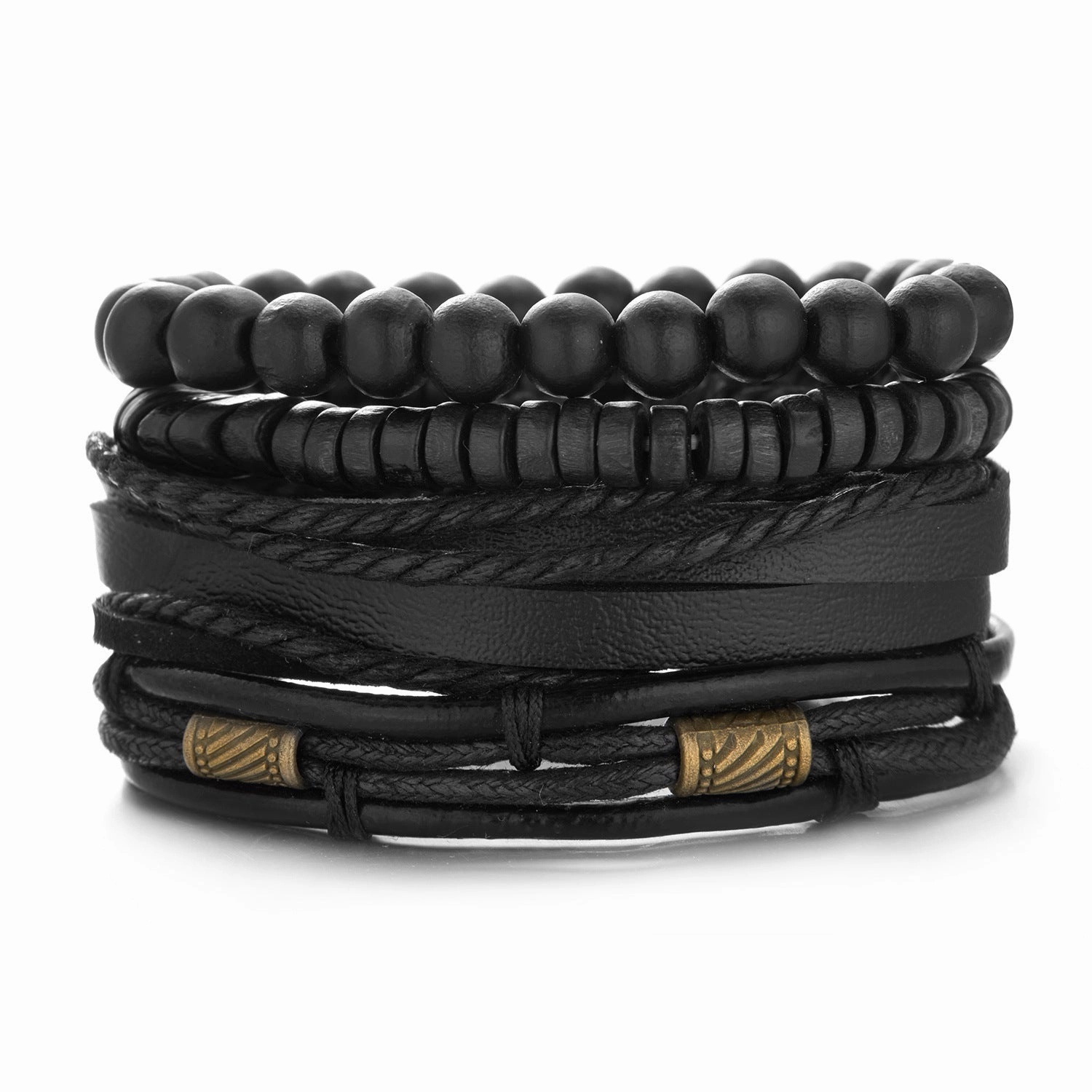 Wholesale Coconut Shell Wood Beads Braided Bracelet Leather Bracelet