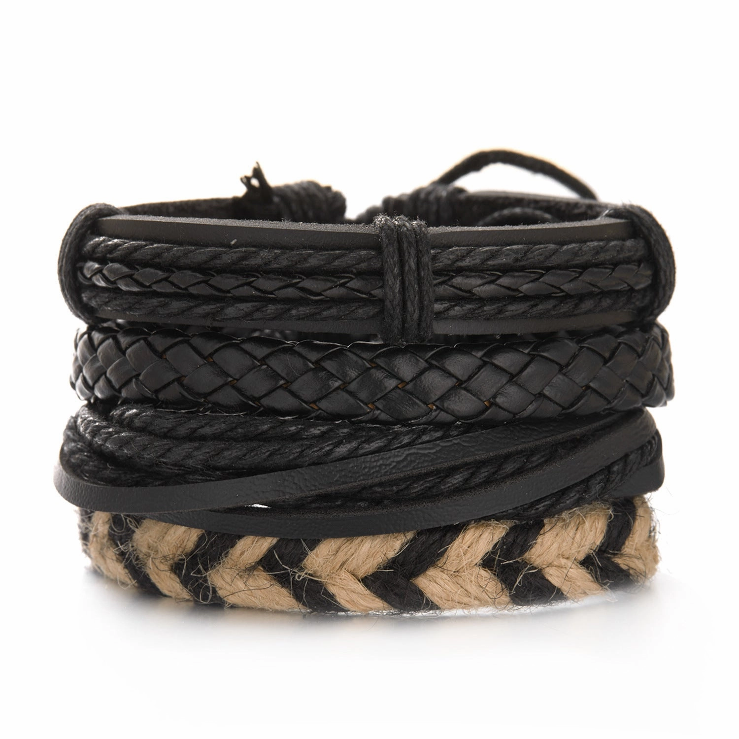 Wholesale Coconut Shell Wood Beads Braided Bracelet Leather Bracelet