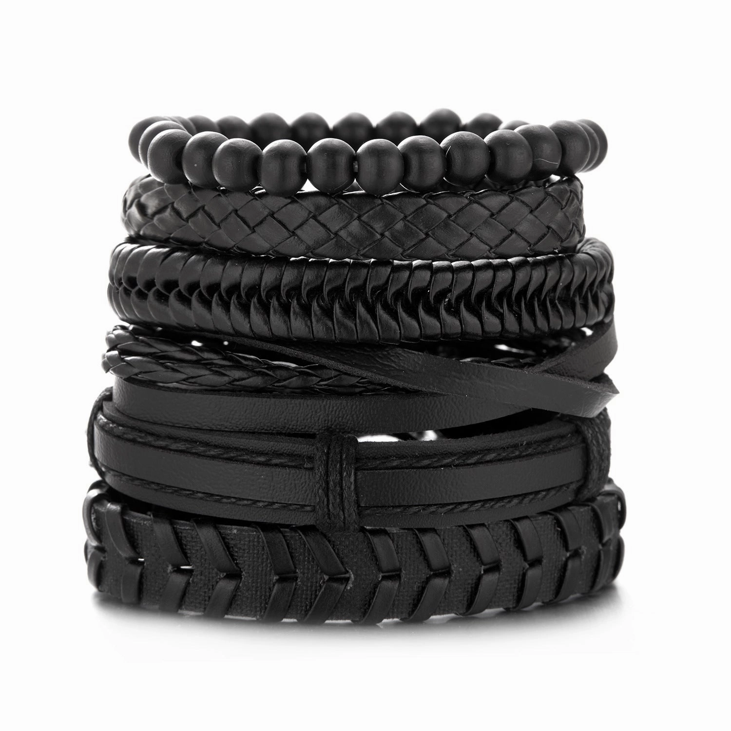 Wholesale Coconut Shell Wood Beads Braided Bracelet Leather Bracelet