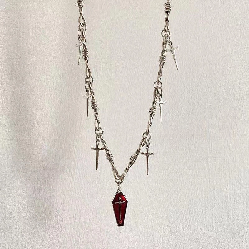 Wholesale Coffins Crosses Swords Thorns Alloy Necklaces