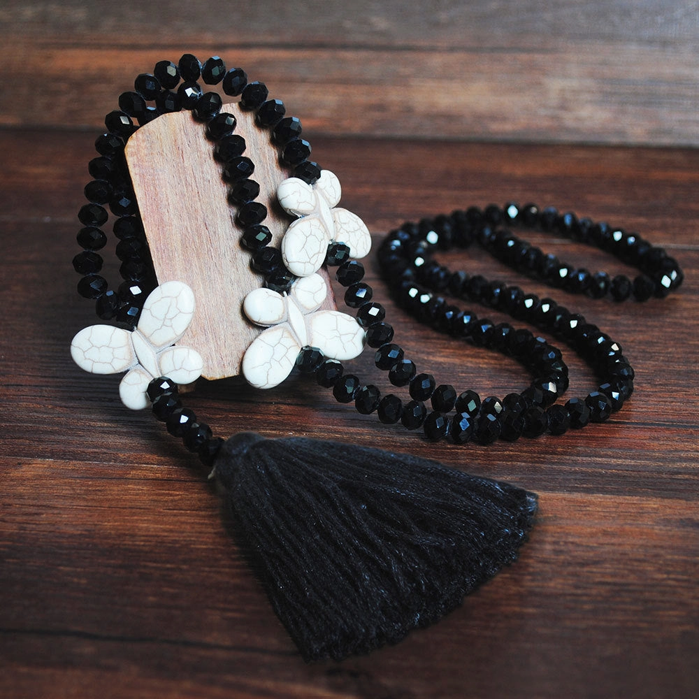 Wholesale  color crystal white turquoise butterfly necklace