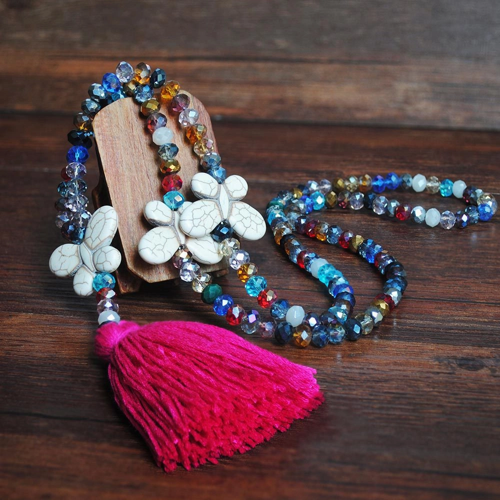 Wholesale  color crystal white turquoise butterfly necklace
