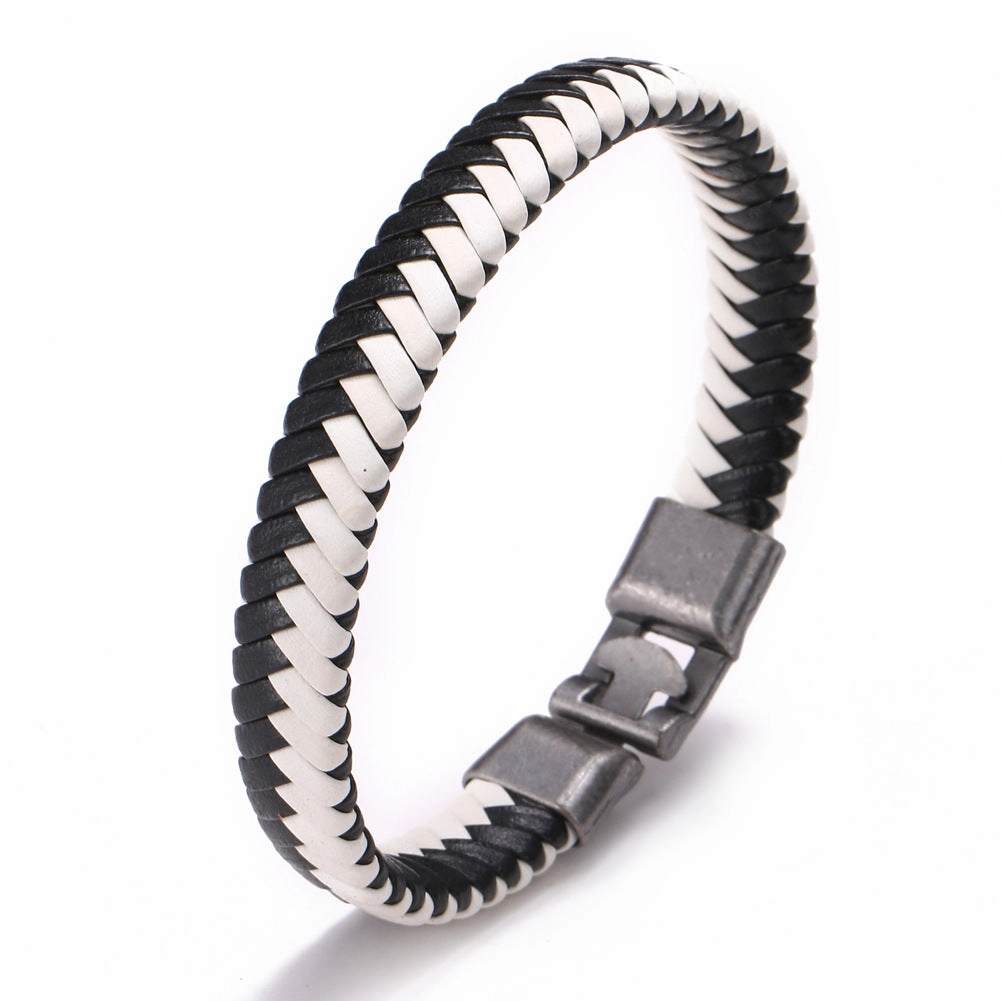 Wholesale Color Woven Leather Men's Bracelets