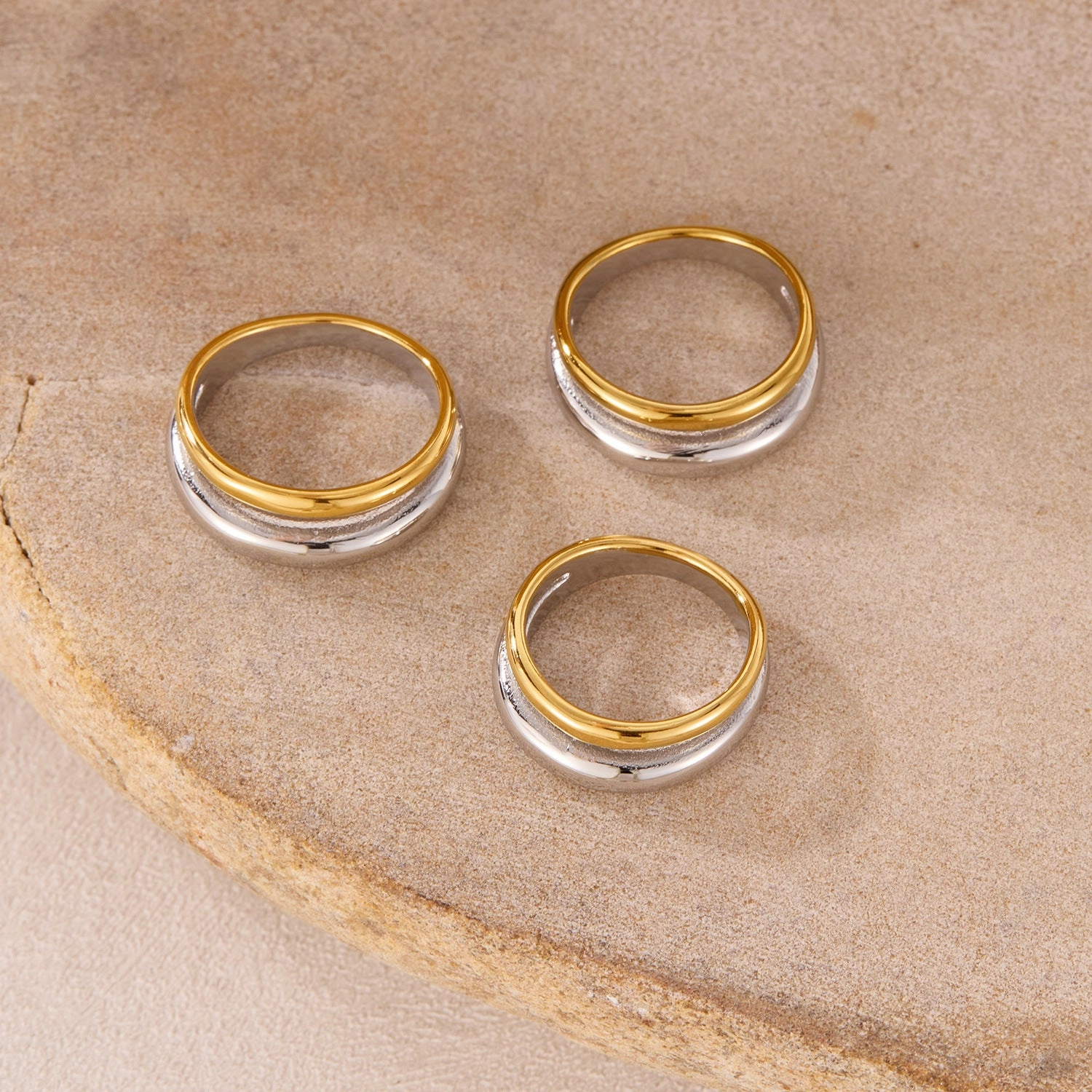 Wholesale Colorblock Titanium Steel Ring