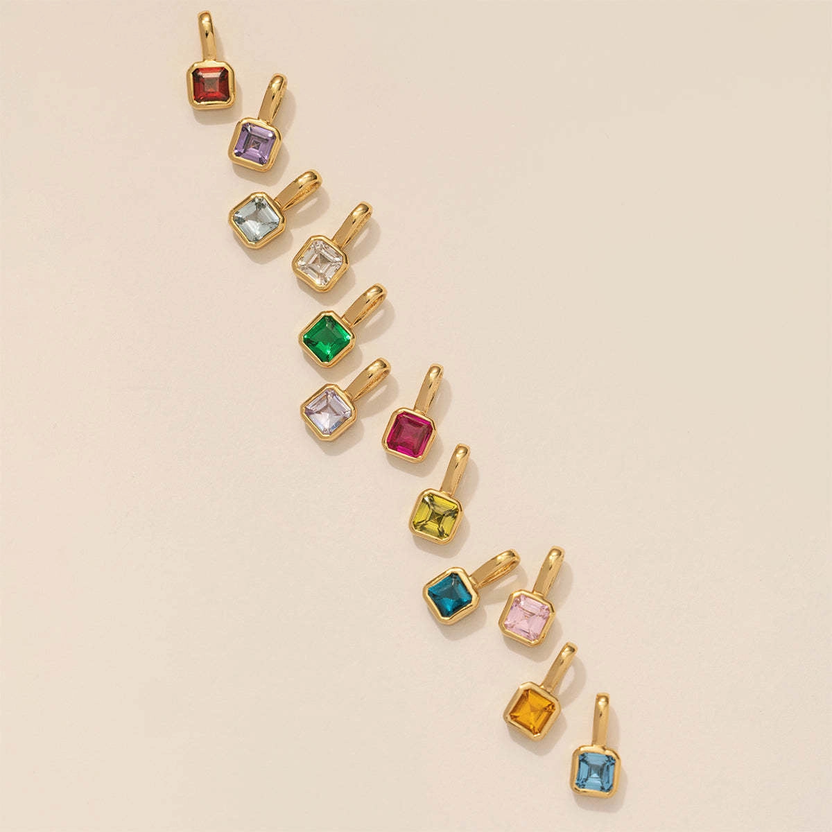 Wholesale Colorful 12 Birthstone Pendant Diy Accessories Necklace