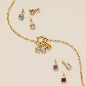 Wholesale Colorful 12 Birthstone Pendant Diy Accessories Necklace