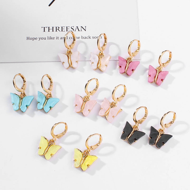 Wholesale Colorful Acrylic Butterfly Earrings