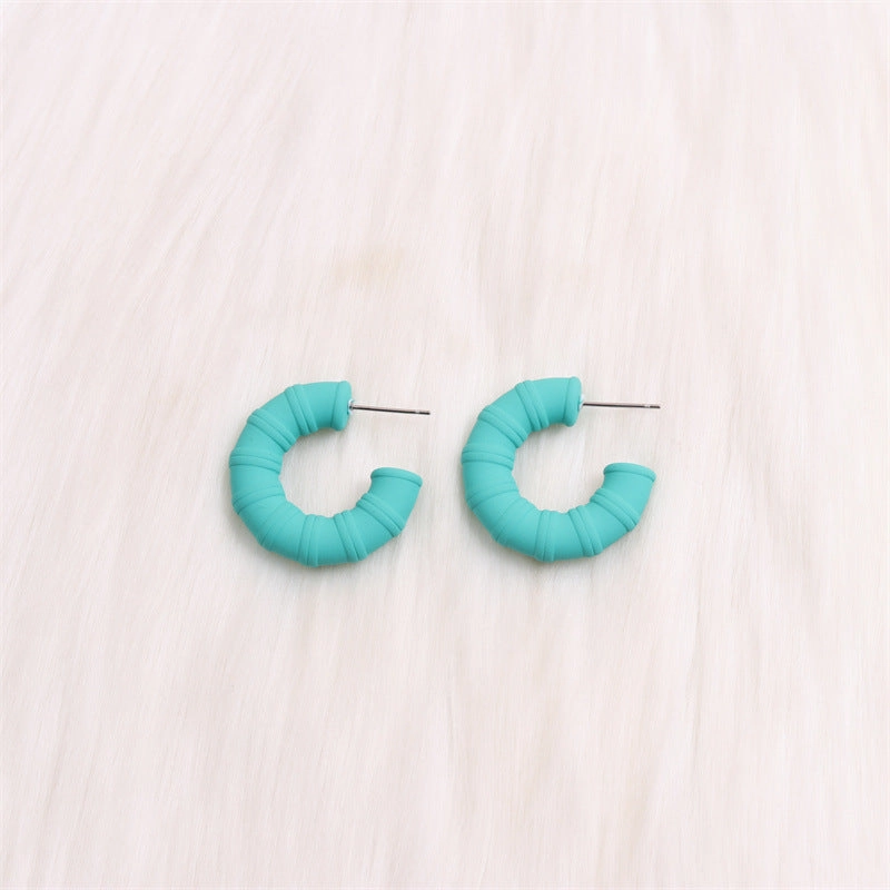 Wholesale Colorful Bamboo C-ring Acrylic Earrings