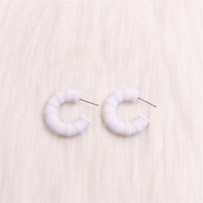 Wholesale Colorful Bamboo C-ring Acrylic Earrings