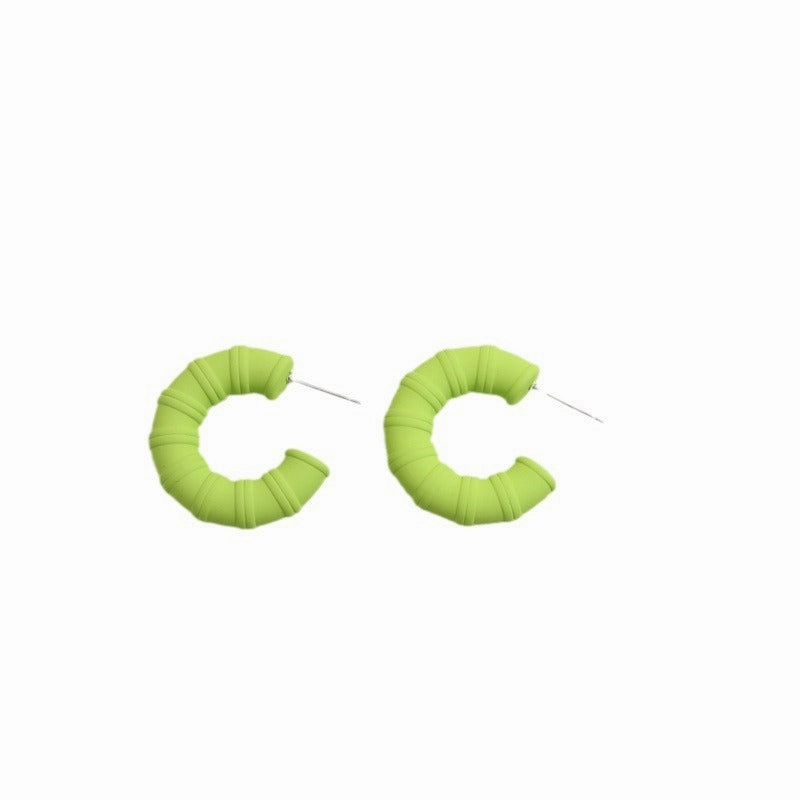 Wholesale Colorful Bamboo C-ring Acrylic Earrings