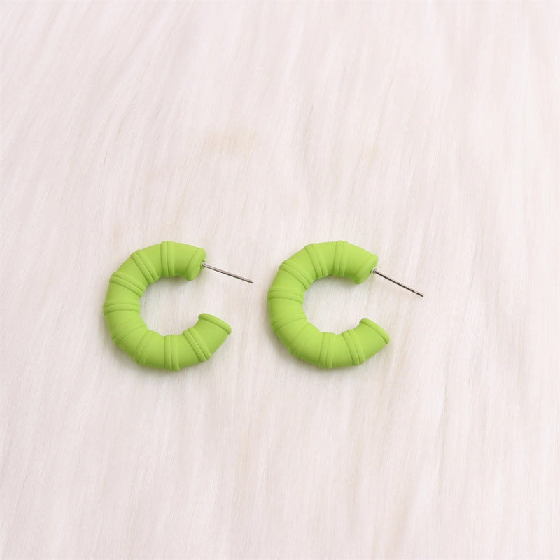 Wholesale Colorful Bamboo C-ring Acrylic Earrings