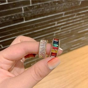 Wholesale Colorful Creative Niche Luxury Fashion Opening Adjustable Ring