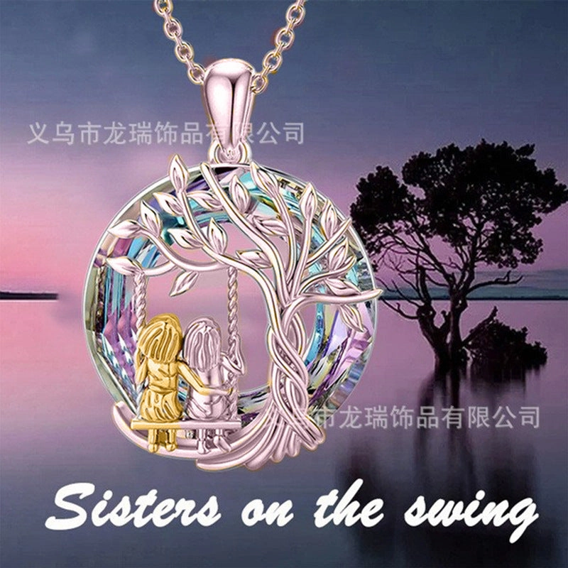 Wholesale Colorful Crystal Tree of Life Animal Necklace