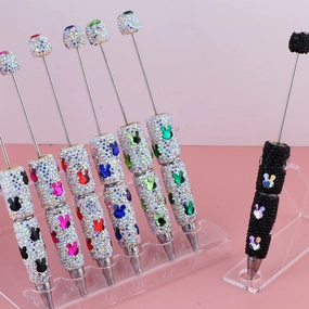 Wholesale Colorful cute rabbit zircon clay full diamond bead pen DIY