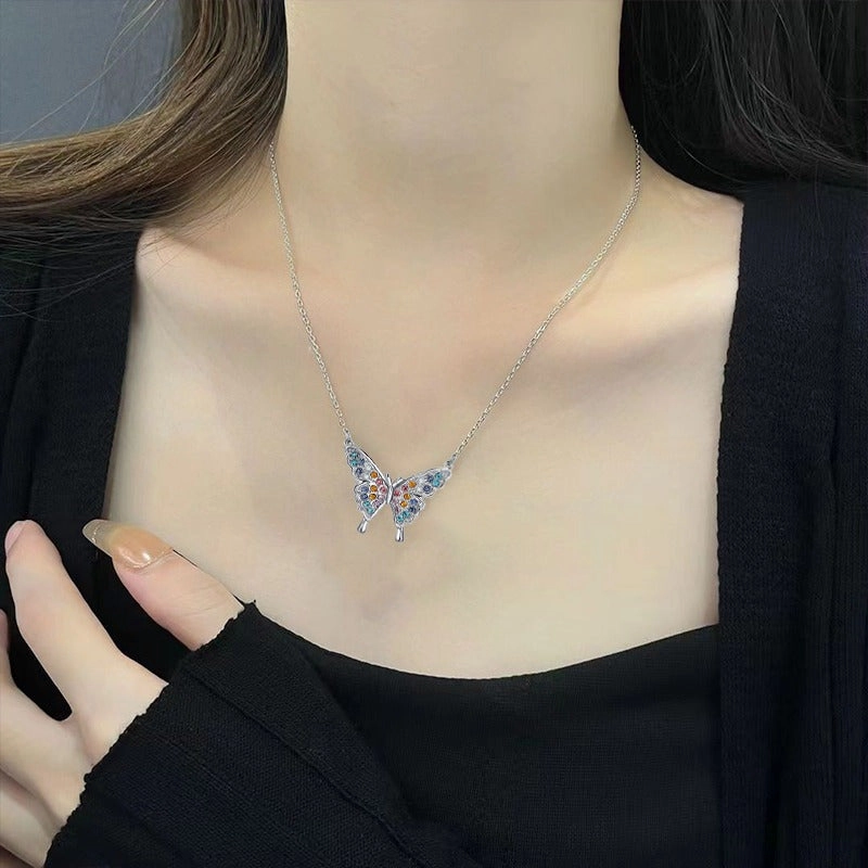 Wholesale Colorful Dopamine Animal Children's Clavicle Chain Versatile High-grade Butterfly Necklaces