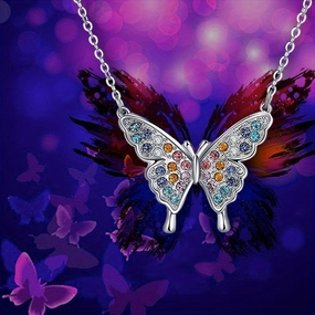 Wholesale Colorful Dopamine Animal Children's Clavicle Chain Versatile High-grade Butterfly Necklaces