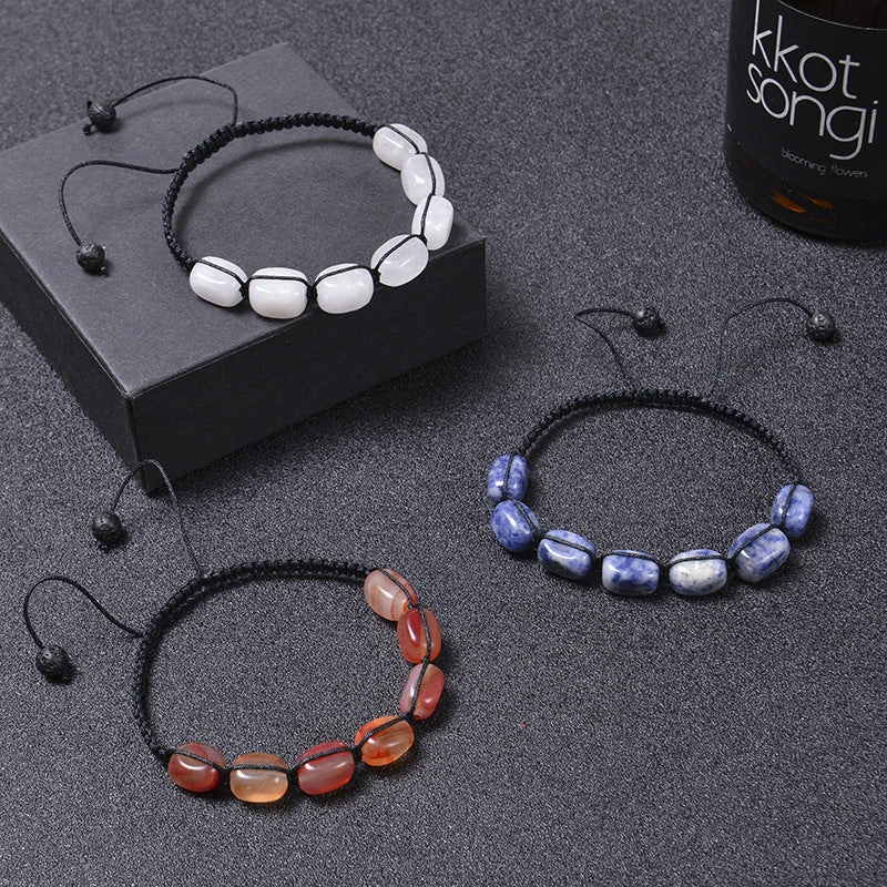 Wholesale Colorful Natural Stone Handwoven Tiger Eye Stone Agate Crystal Bracelets Yoga Bracelets