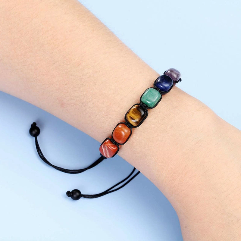 Wholesale Colorful Natural Stone Handwoven Tiger Eye Stone Agate Crystal Bracelets Yoga Bracelets
