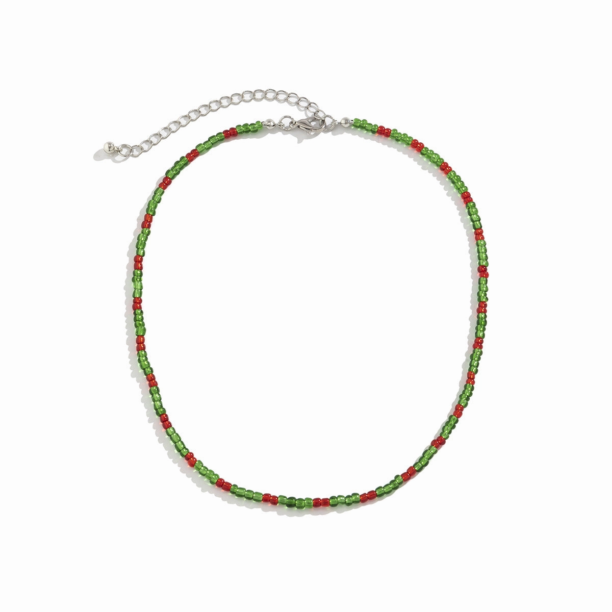 Wholesale Colorful Rice Beads Single Layer Necklace