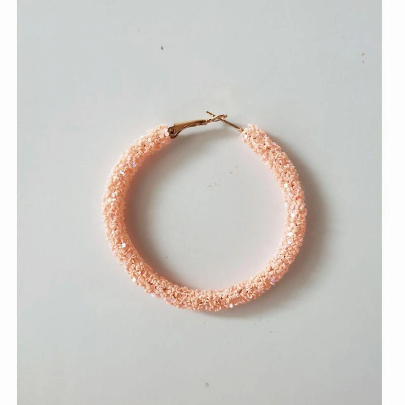 Wholesale Colorful Sparkling Circle Metal Earrings