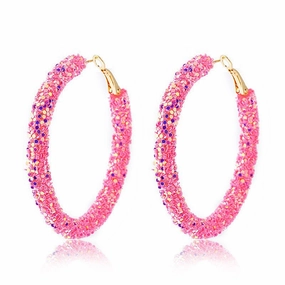 Wholesale Colorful Sparkling Circle Metal Earrings