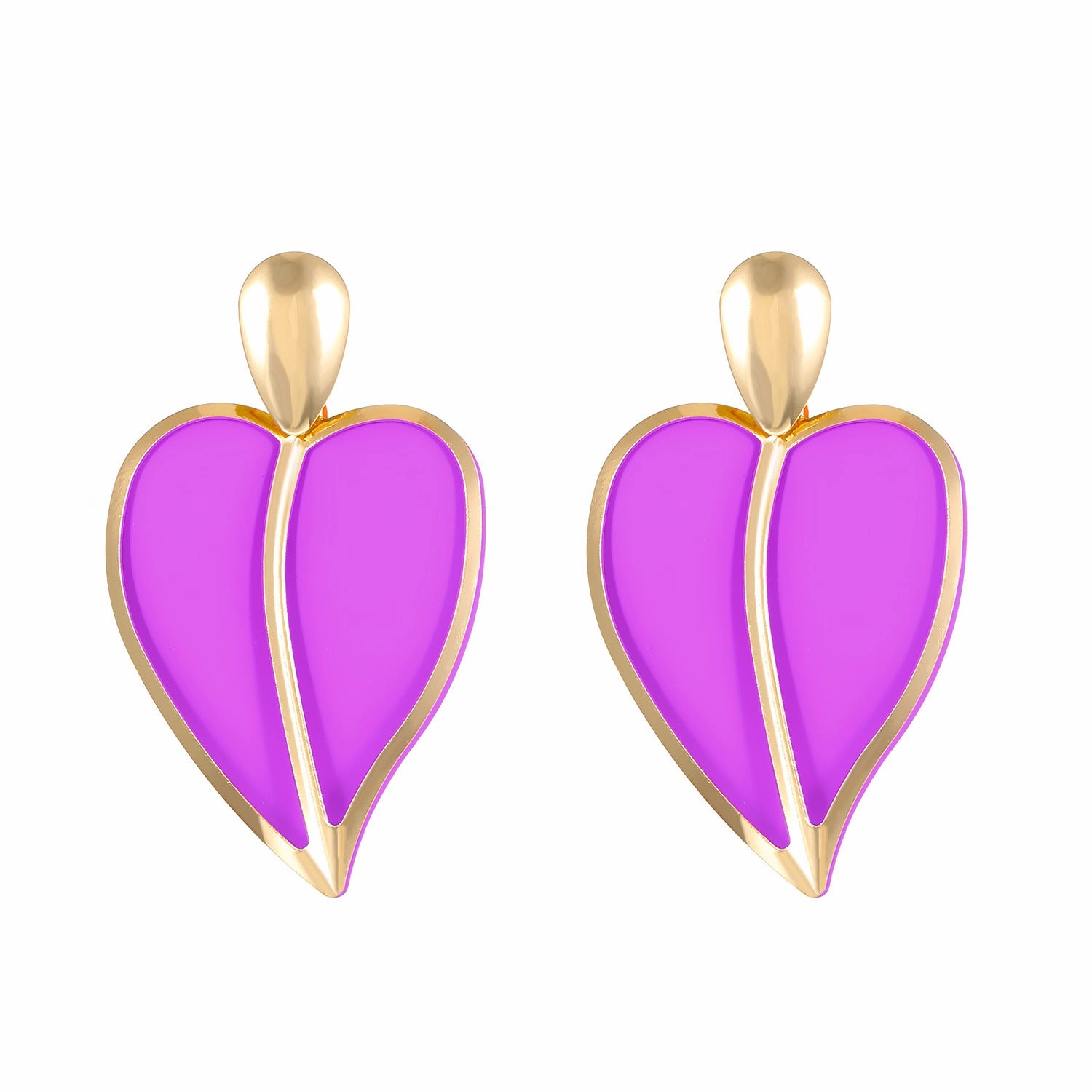 Wholesale Colorful Spray Painting Love Droplet Double Layer Alloy Earrings