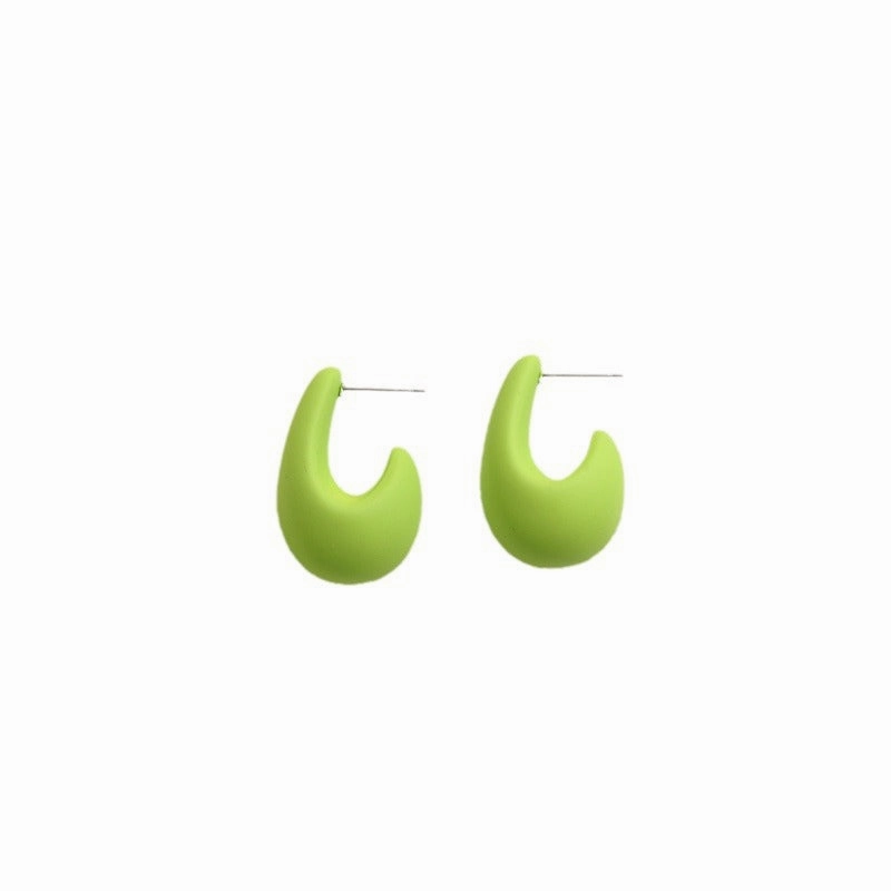 Wholesale Colorful Three-dimensional C-ring Acrylic Earrings