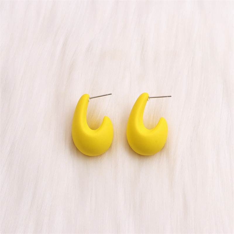 Wholesale Colorful Three-dimensional C-ring Acrylic Earrings